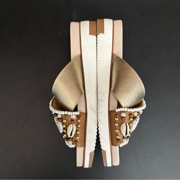 Sam Edelman Sandals Womens 7M Audrea Slide Slip On Shoes Shells Beads Platform - Picture 7 of 10